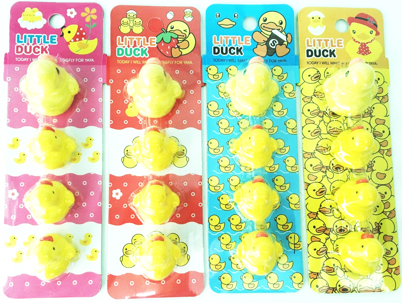 ยางลบเป็ดแม่ลูก 4 ชิ้นแผง 19 ซม.(16 ชิ้น)