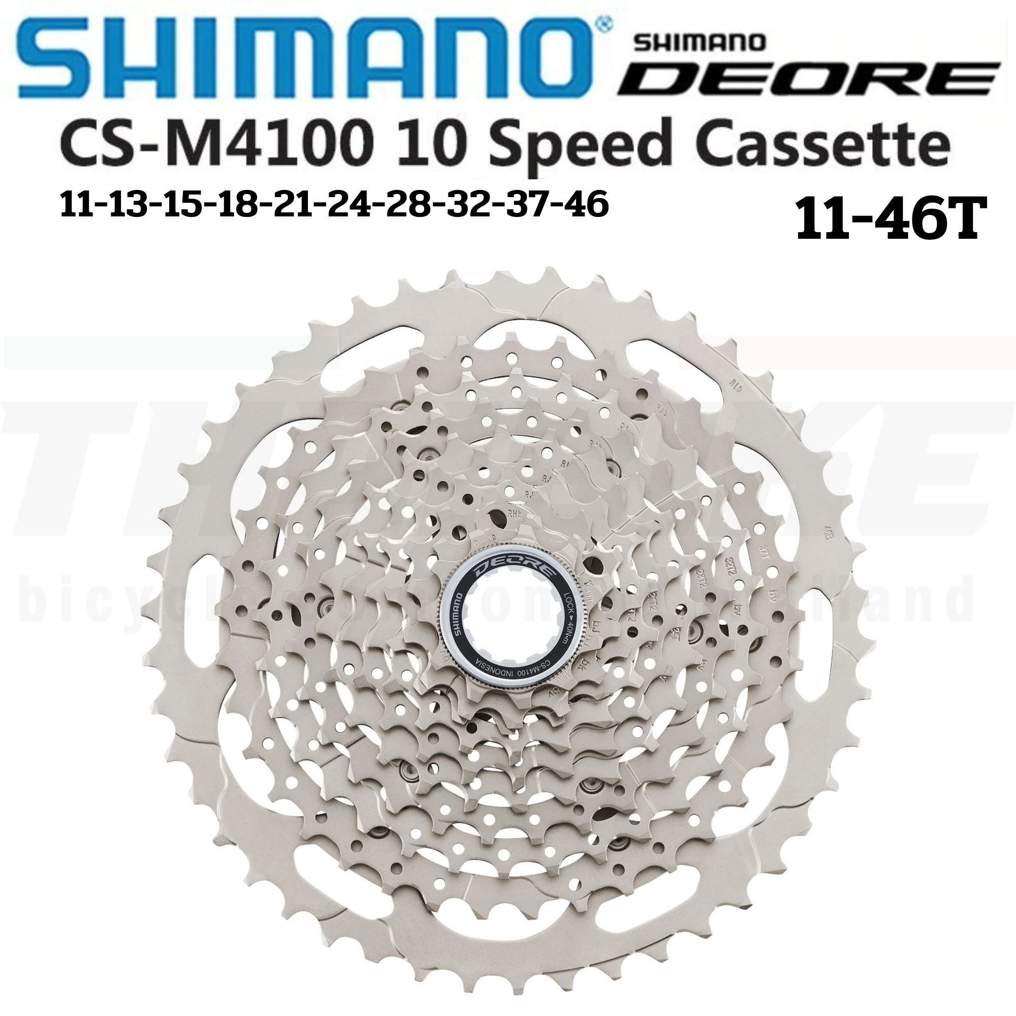 เฟืองจักรยานเสือภูเขา Shimano Deore CS-M4100 10-speed 11-42/11-46
