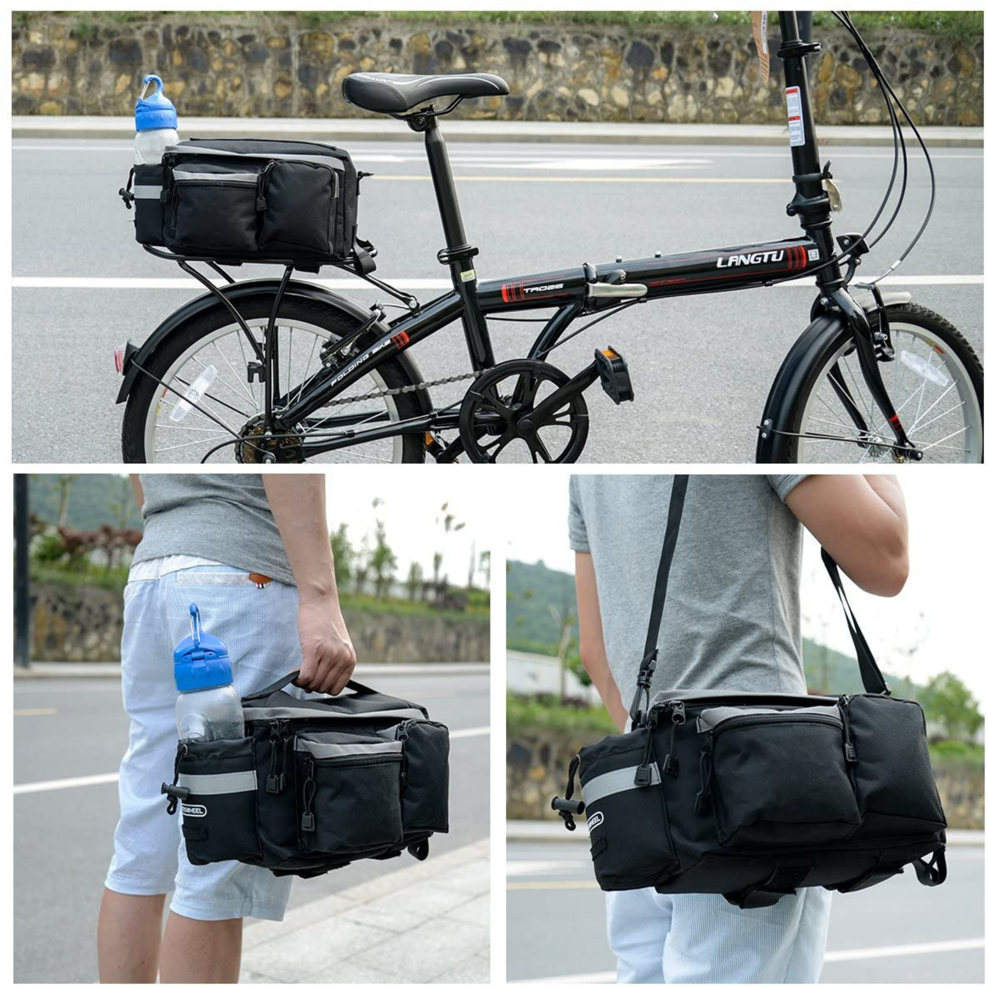 กระเป๋าวางตะแกรงหลังจักรยานทัวร์ริ่ง roswheel14024