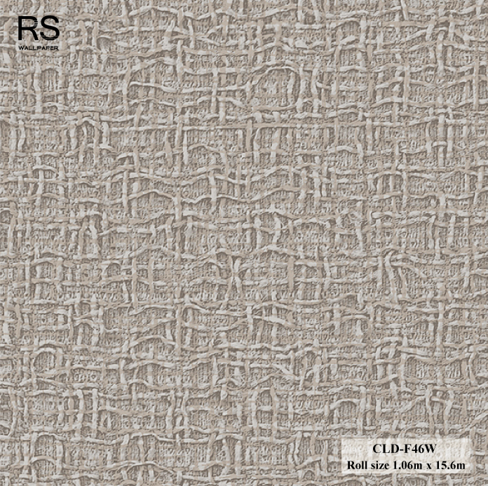 วอลเปเปอร์ ลายผ้าทอเสื่อ สีน้ำตาลอมเทา CLD-F46W