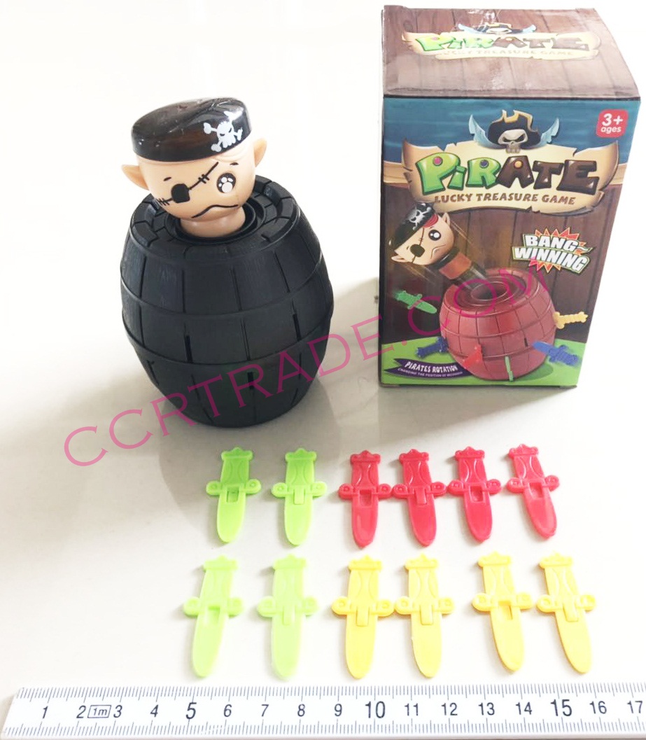 ถังเสียบโจรสลัด+ดาบ16 ชิ้นกล่อง 12 ซม.