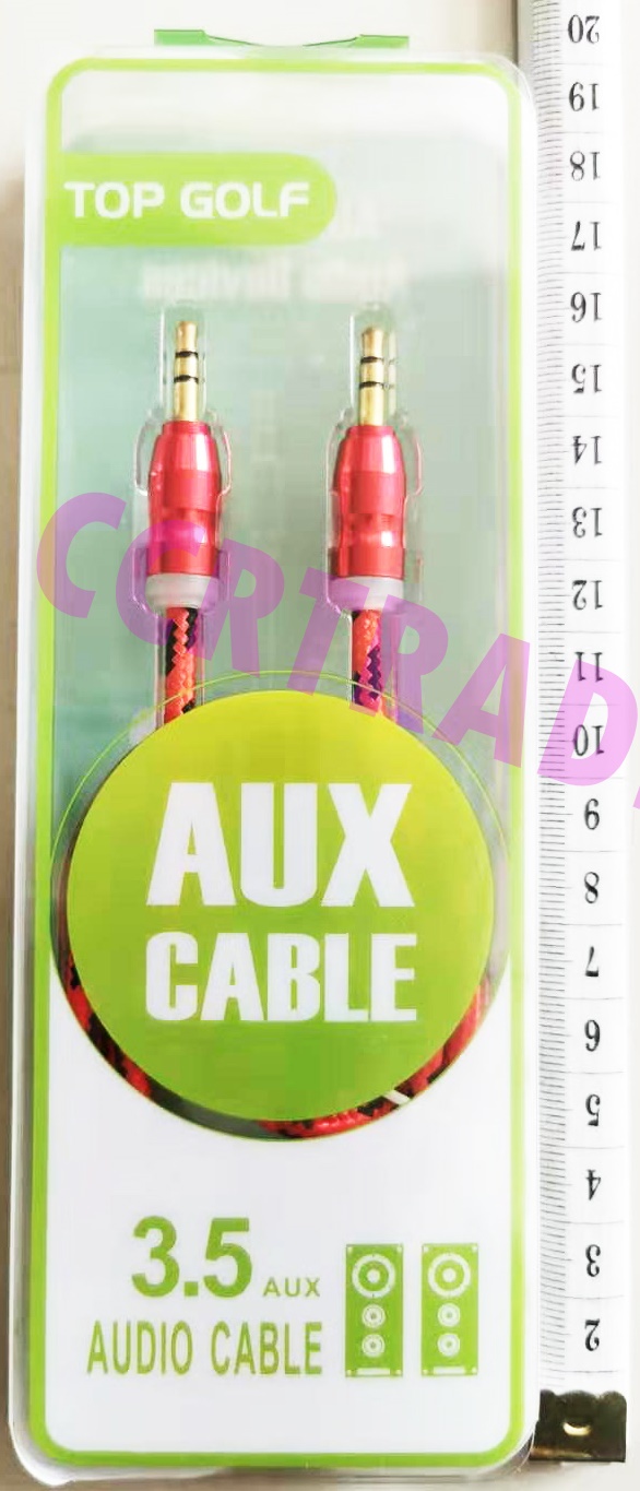 สายต่อลำโพง AUX กล่องใส 18 ซม.(สายเชือก)