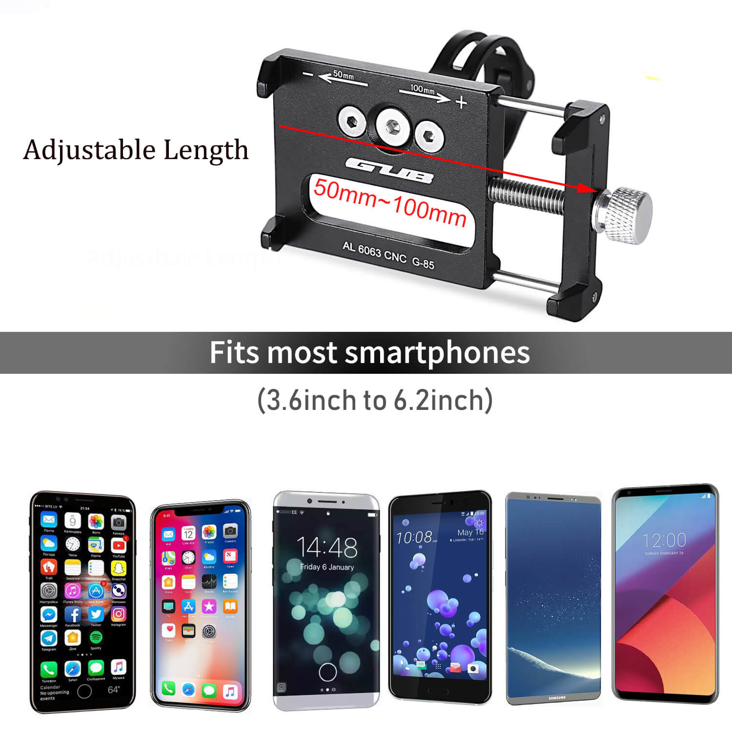 ขาจับมือถือกับจักรยานอลูมิเนียม GUB G-85 Bike Phone Holder Handlebar