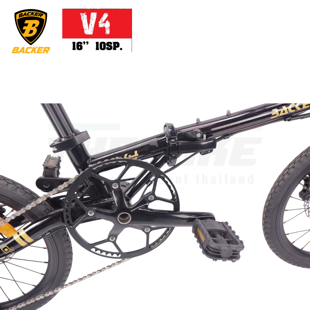 รถจักรยานพับแบบ 16 นิ้ว ยี่ห้อ BACKER รุ่น V4 โครโมลี่