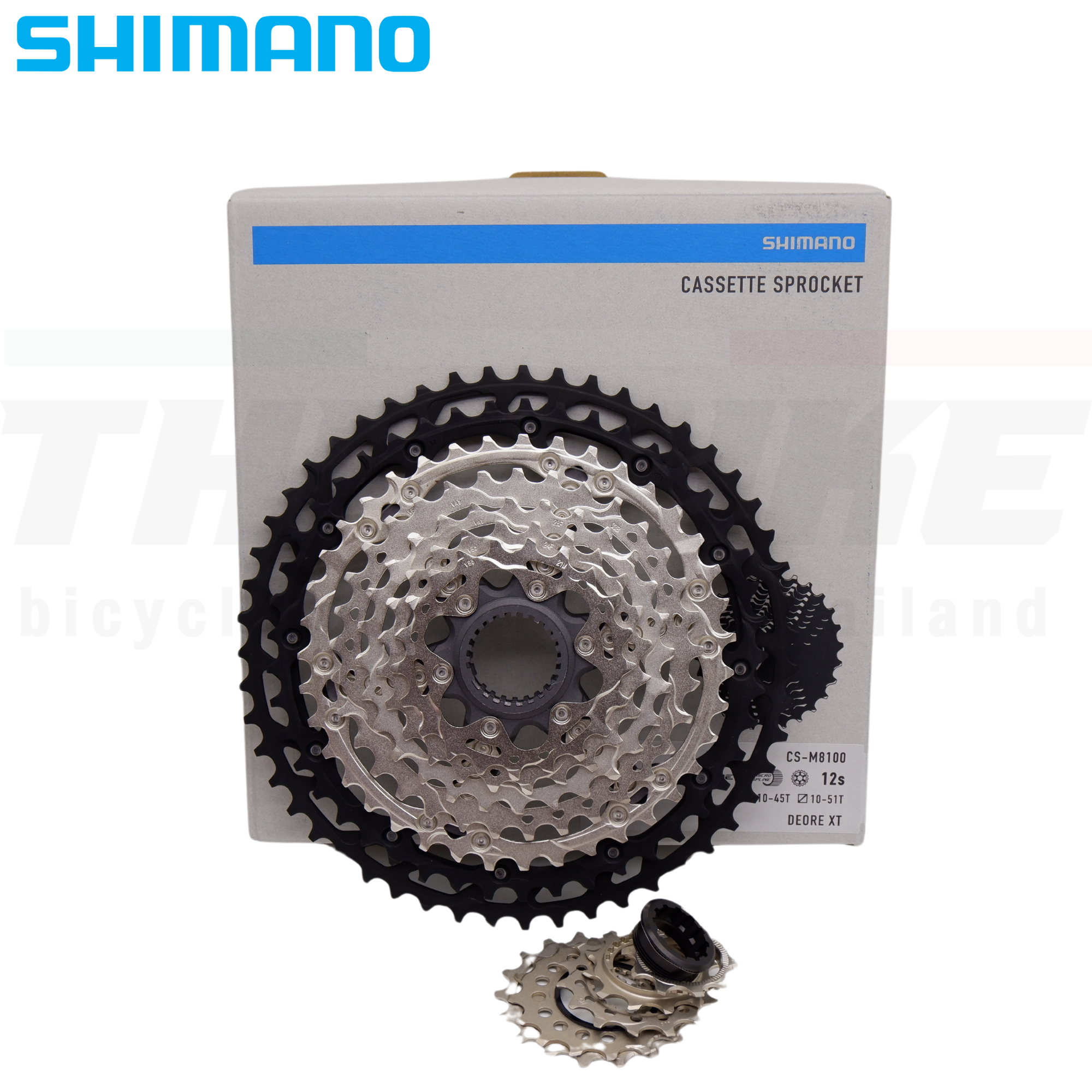 เฟืองจักรยานเสือภูเขา SHIMANO DEORE XT CS-M8100-12SPD MTB 10-45T, 10-51T Cassette Sprocket