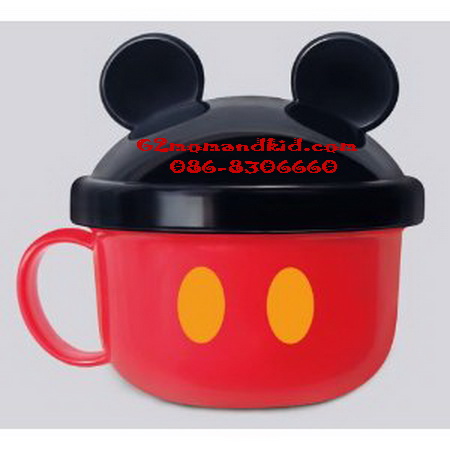 ++พร้อมส่ง++ ถ้วยป้อนอาหารเด็ก - พร้อมช้อน ลายมิ๊กกี้เมาส์ สินค้า made in japan ค่ะ