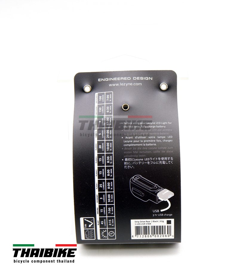 ไฟท้ายจักรยาน Lezyne Strip Drive Back 150