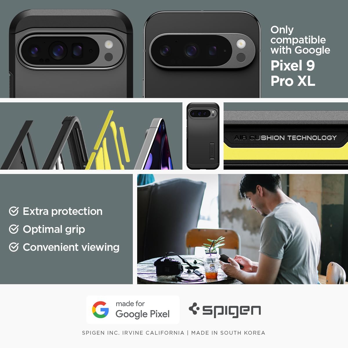 Spigen Tough Armor Designed for Pixel 9 Pro XL Case - Black