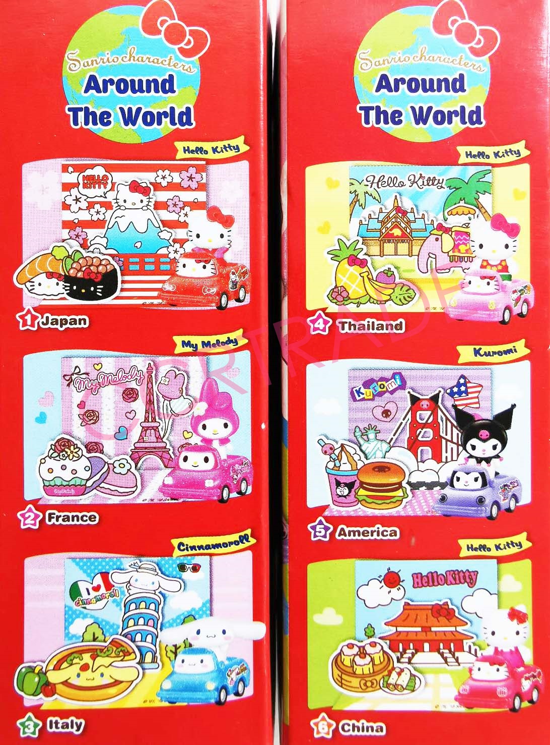 รถซานริโอ้ท่องโลกเซอร์ไพร์สกล่อง 7x11.5 ซม.(ลิขสิทธิ์แท้)(1x6)