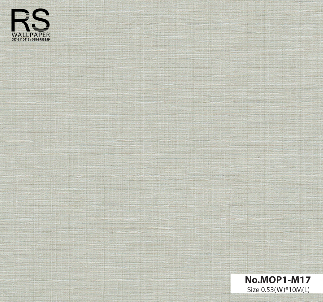 วอลเปเปอร์สีเทาอ่อนอมน้ำตาล มีลายเส้นในตัว No.MOP1-M17