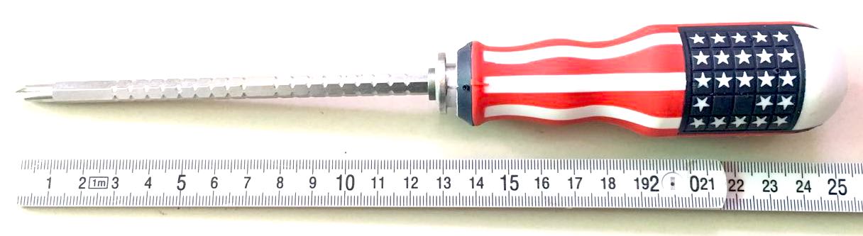 ไขควงปรับระดับหัวบวก,ลบ ลายธงชาติ 25 ซม.