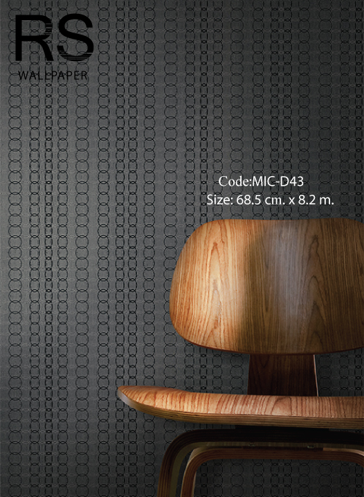 วอลเปเปอร์ลายวงกลมเล็กร้อยกันเป็นห่วงพื้นโทนสีดำ MIC-D43