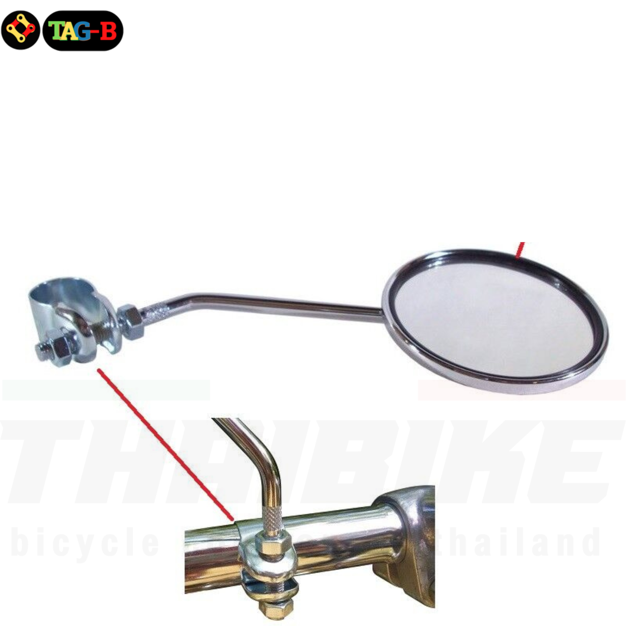 กระจกจักรยานแบบวินเทจ คลาสสิกย้อนยุค กระจกมองหลังรอบ3 นิ้ว ชุบโครเมี่ยม