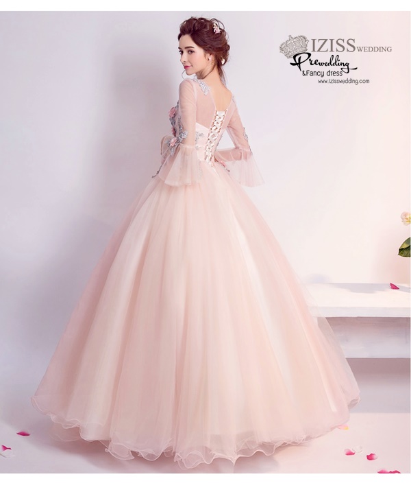 DL008 - **พรีออเดอร์** ชุดราตรี เดรสยาวออกงาน (Night party dresses) ชุดไปงานแต่งงานสวยๆ "ธีมสีโอโรส"