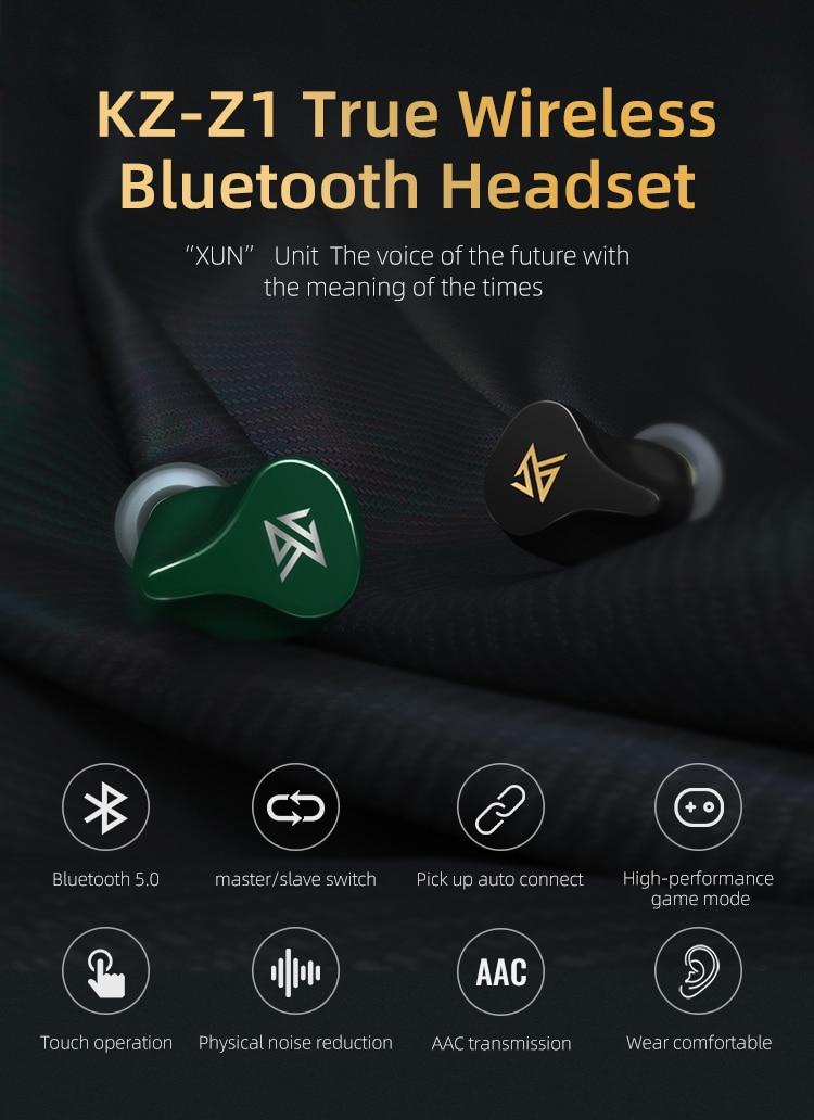 ขาย KZ Z1 หูฟัง TWS ไดร์เวอร์ Dynamic รองรับ Bluetooth5.0 , aac , Touch Control