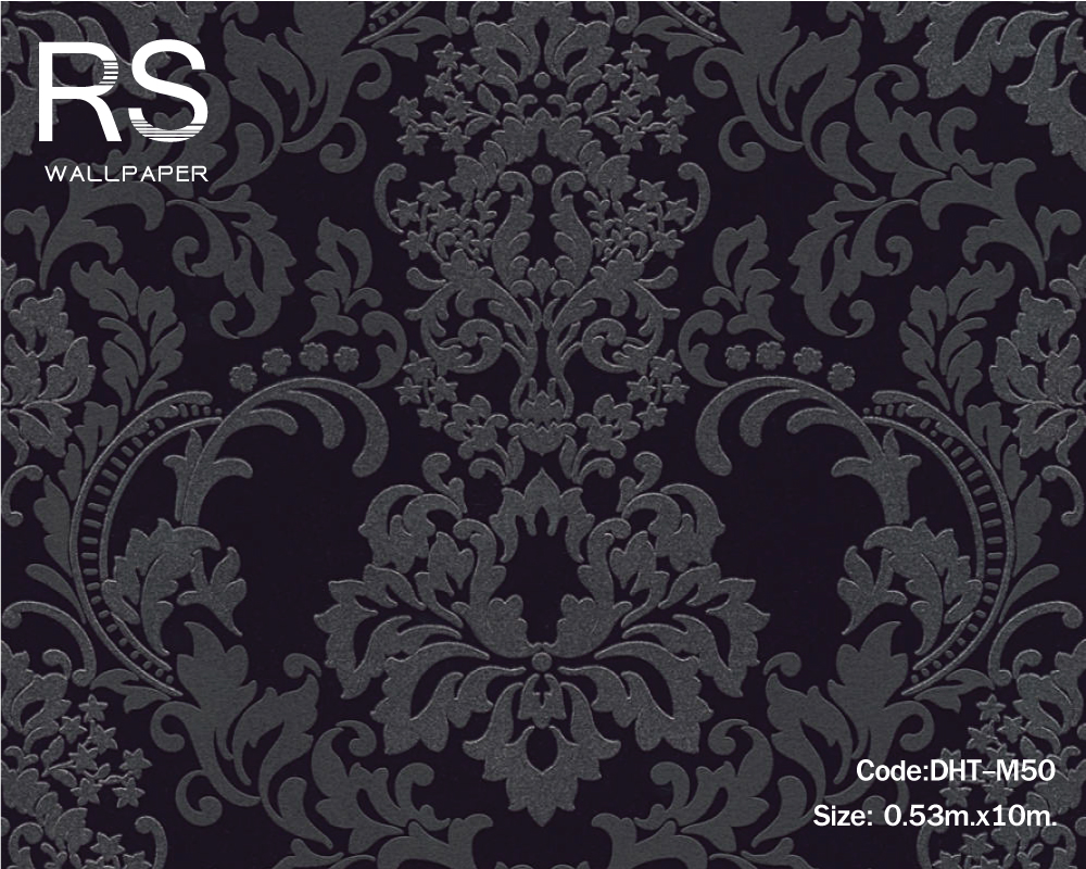 วอลเปเปอร์ ลายหลุยส์สีดำ วิ้งๆซุปเปอร์กลิเตอร์ DHT-M50