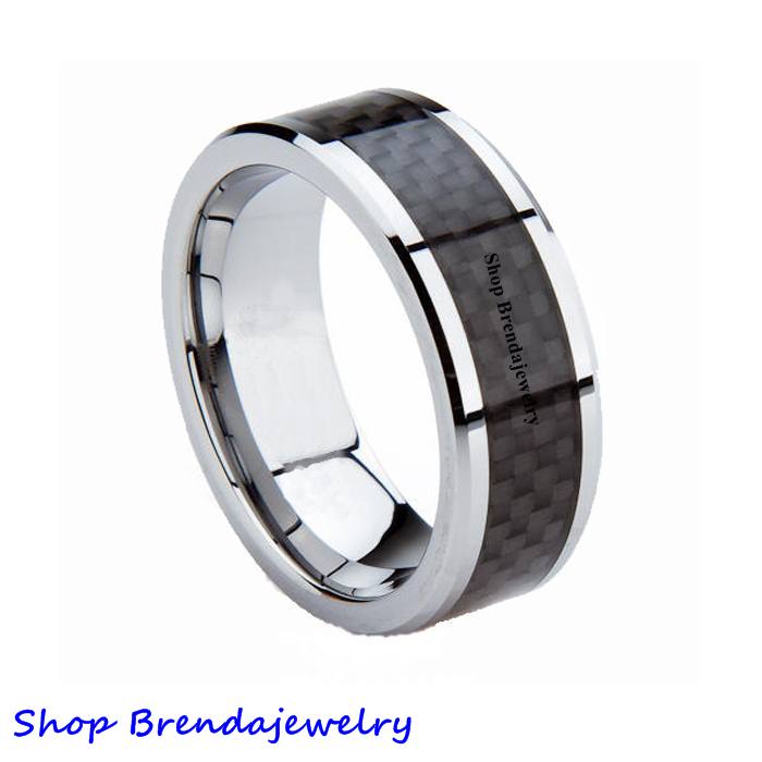 แหวนทังสแตน inlay black พร้อมสลักชื่อ