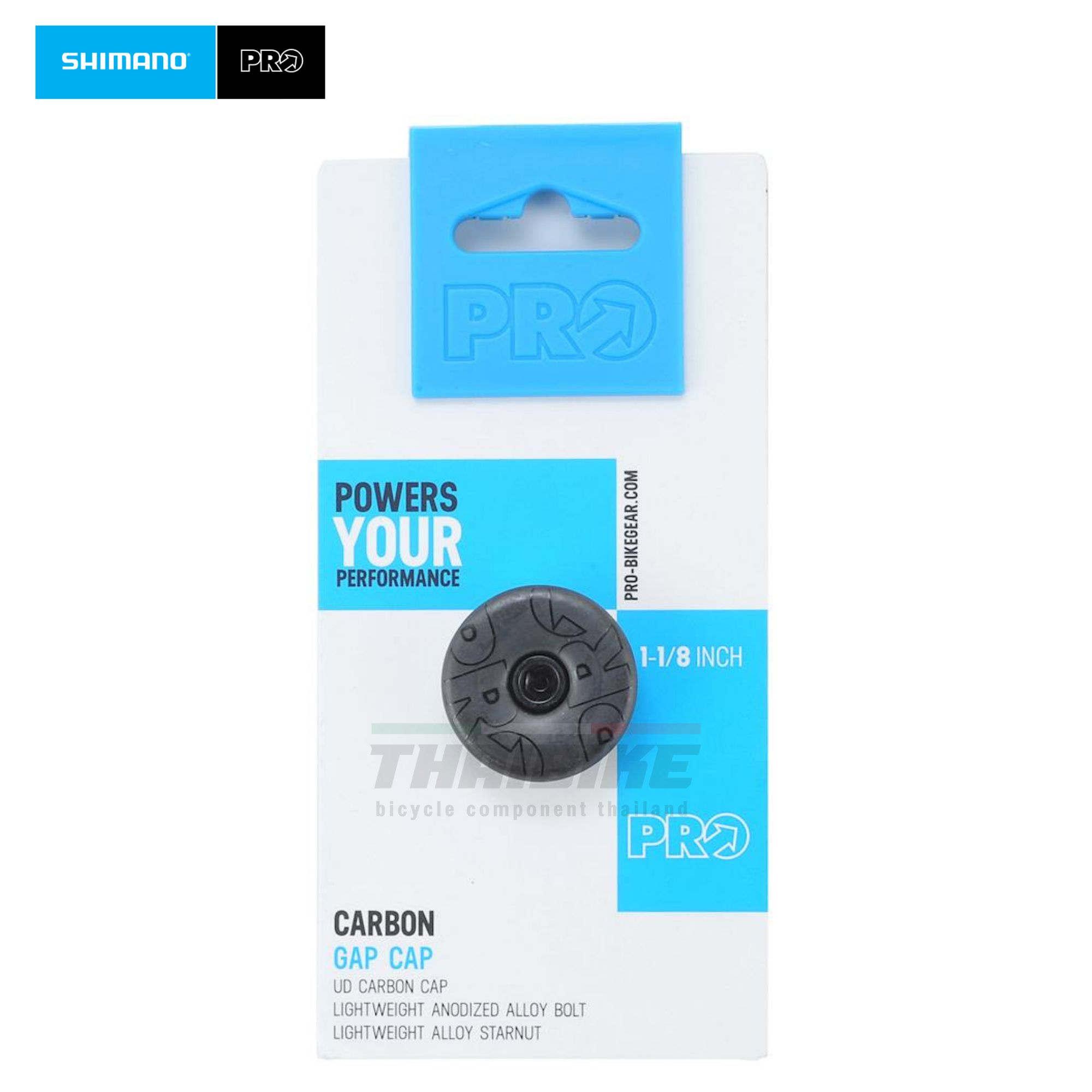 ฝาปิดสเต็มจักรยาน SHIMANO PRO แบบคาร์บอน/อลูนิเนียม แถมฟรีสตาร์นัท