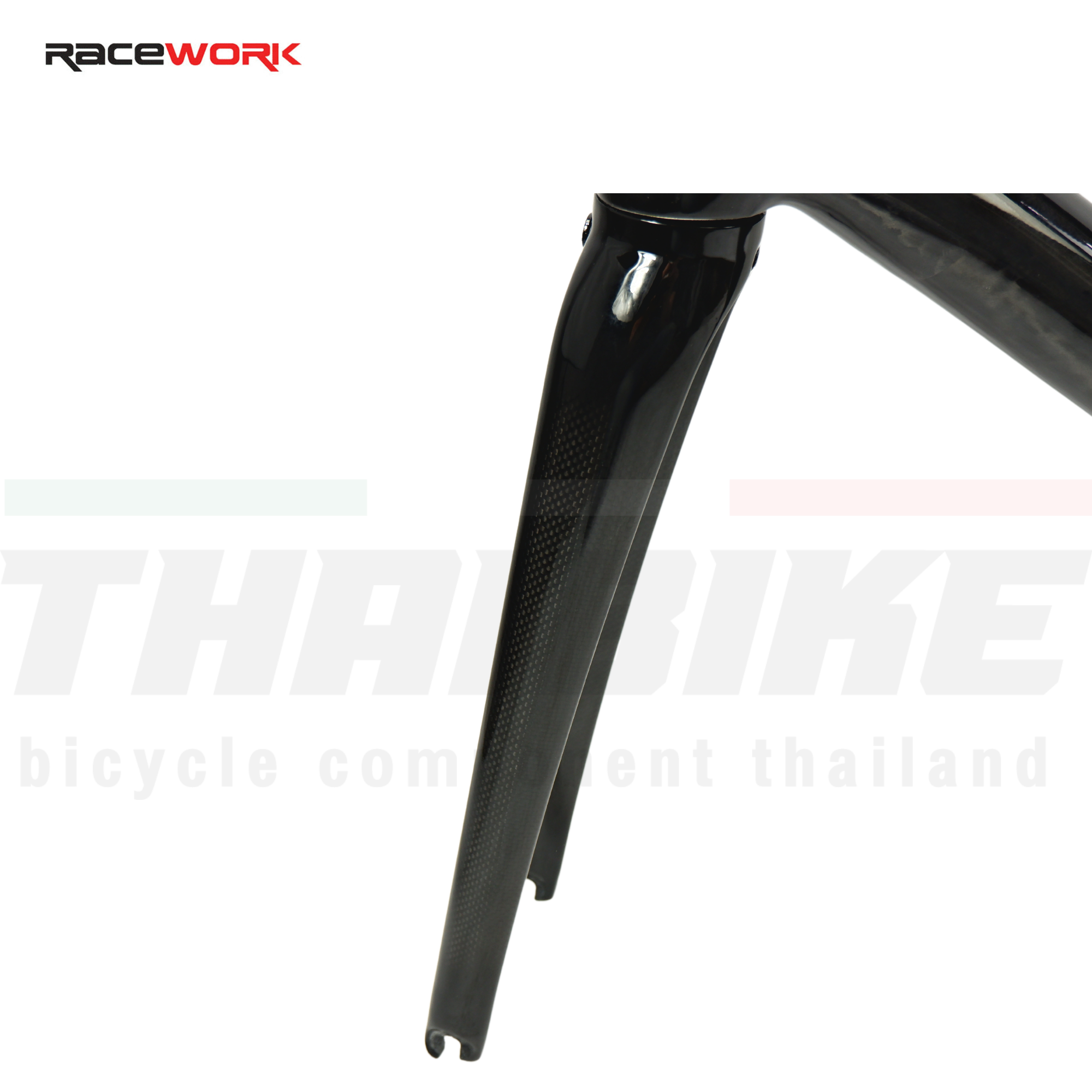 RACEWORK II เฟรมจักรยานเสือหมอบคาร์บอนแท้ สีดิบ (Full Carbon Frame) น้ำหนักเบา พร้อมตะเกียบ หลักอาน ถ้วยคอ สตาร์นัท สีดำ ขนาด 49/51/53