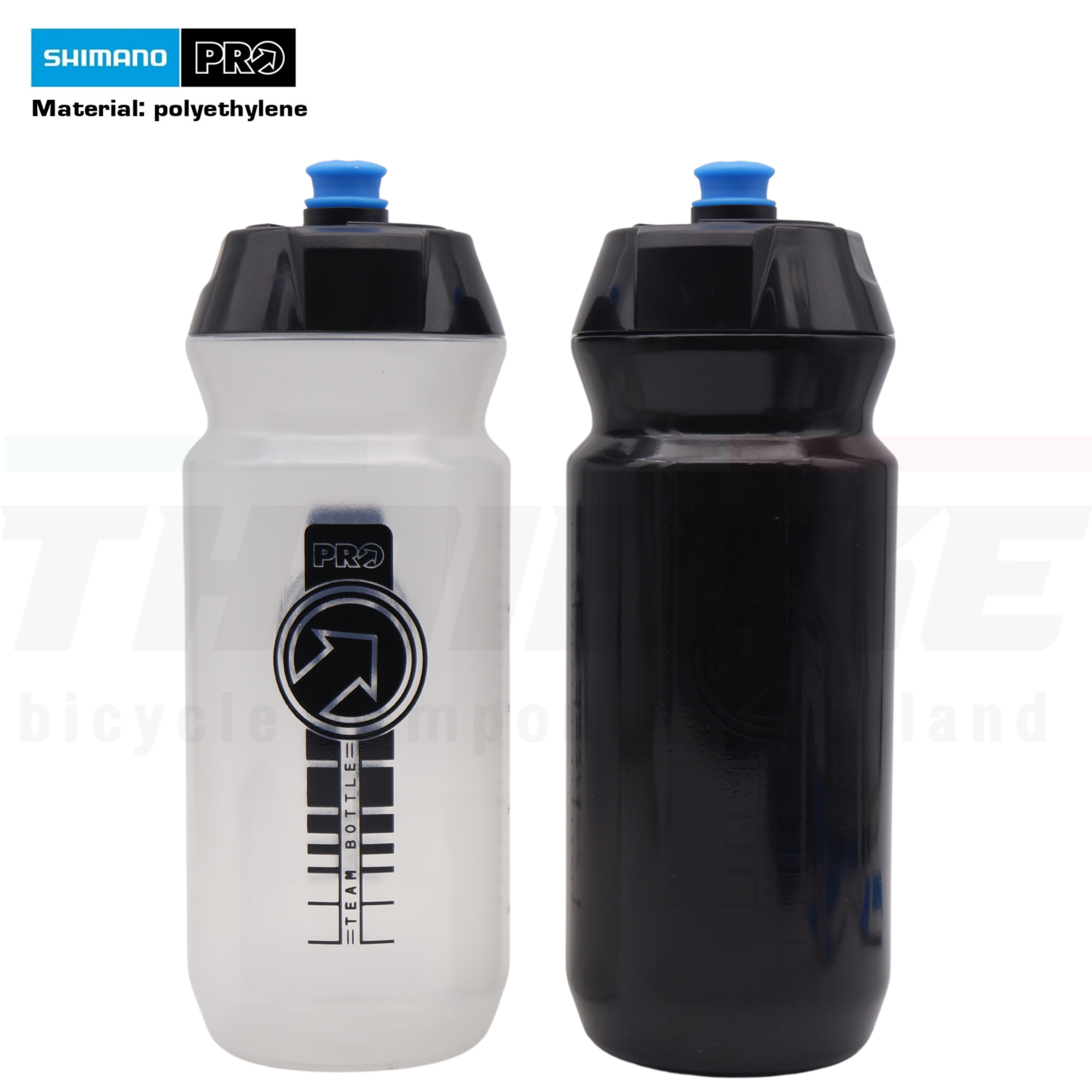 ขวดน้ำจักรยาน กระติกน้ำ SHIMANO PRO TEAM 600/800ML สีดำ/สีใส/สีขาว