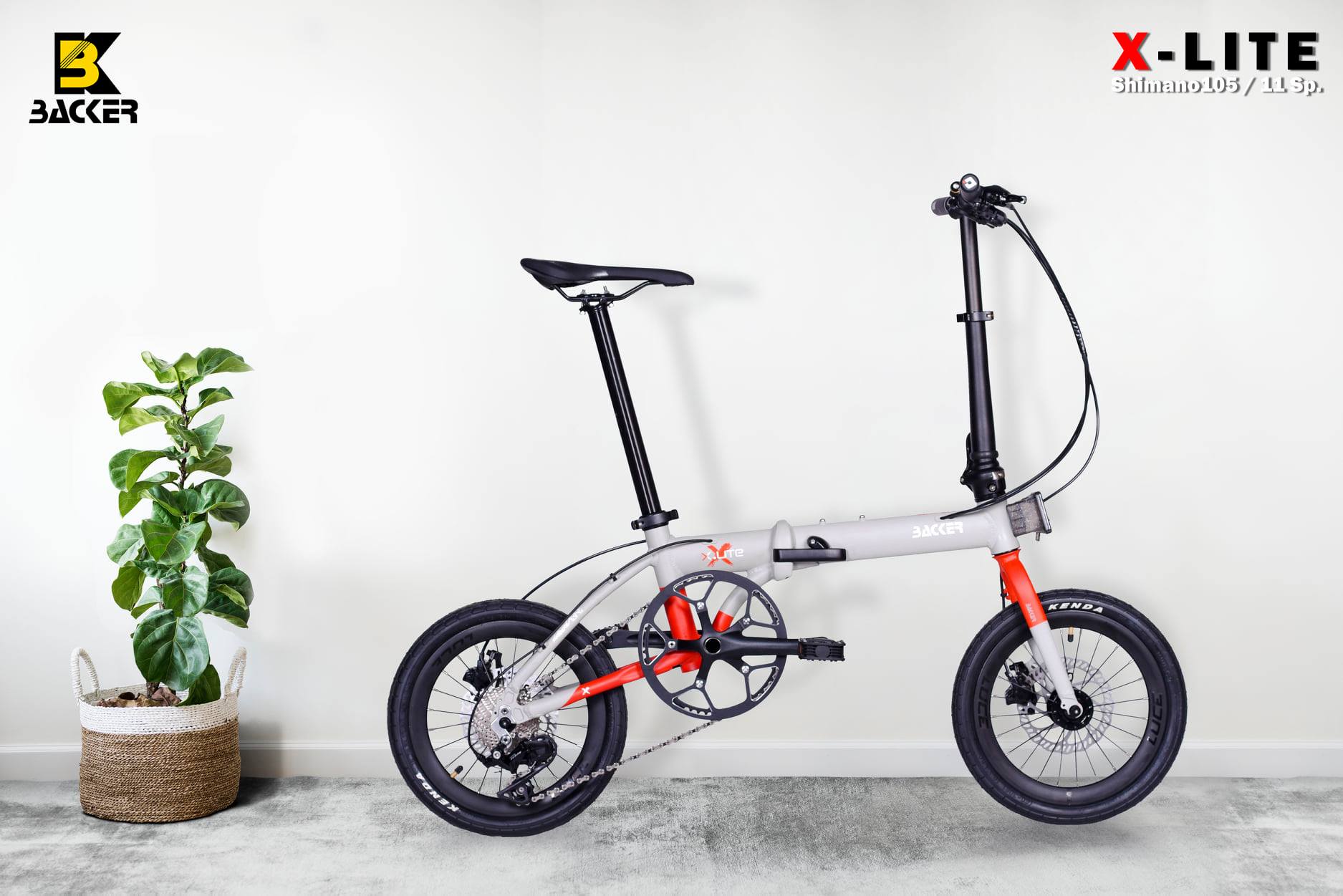 ล้อ 16 นิ้ว จักรยานพับได้ Backer รุ่น X-LITE เฟรม Top Aluminium ซ่อนสาย 11 สปีด