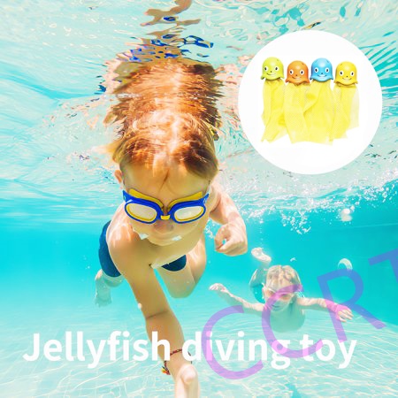 แมงกระพรุนสีสดเล่นน้ำ 4 ชิ้นแผง 25 ซม.(งานห้าง)(1x6)