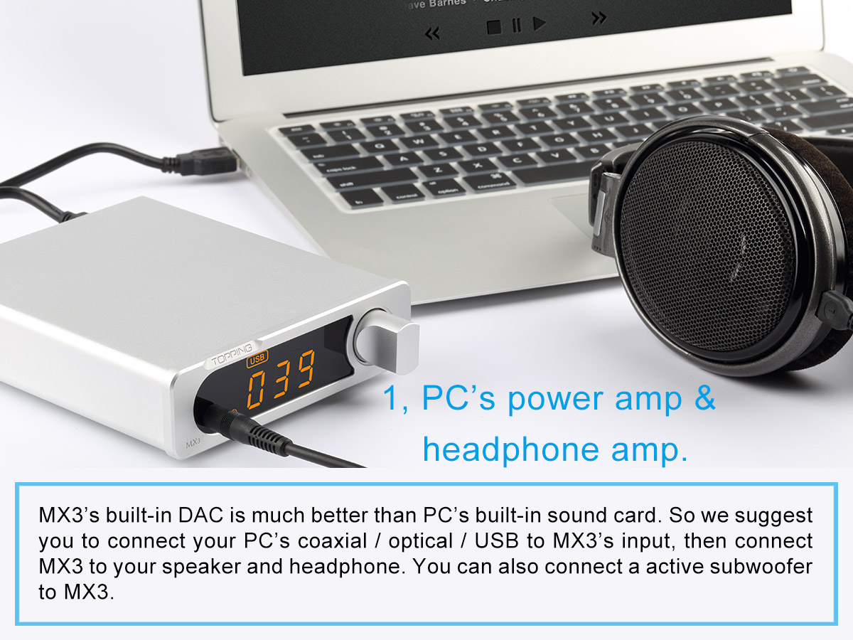 ขาย TOPPING MX3 DAC & Amp ตั้งโต้ะ รองรับ Bluetooth , NFC , Remote control , 24bit192KHz