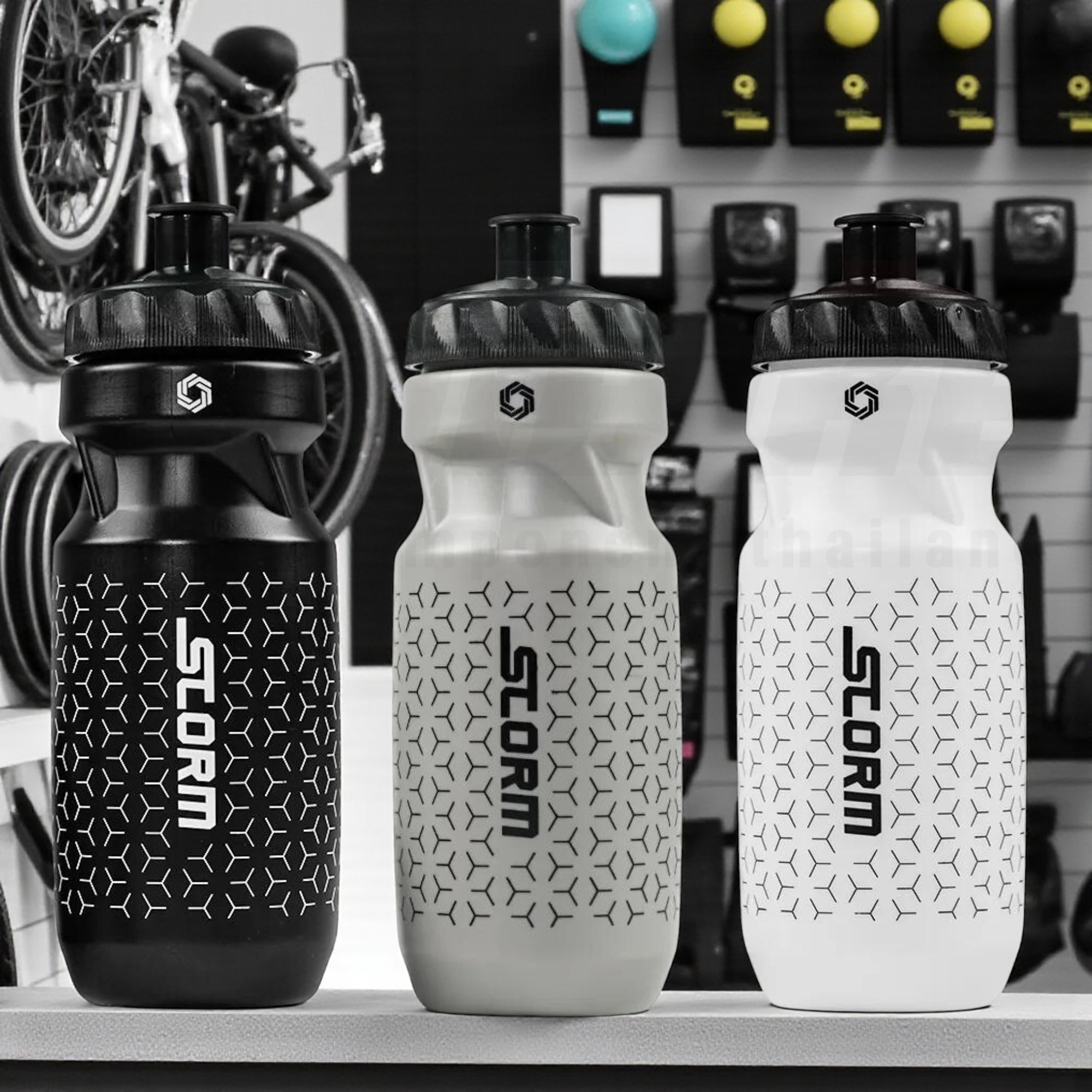 ขวดน้ำ กระติกน้ำปั่นจักรยาน STORM ขนาด 610ML วาล์วซิลิโคน