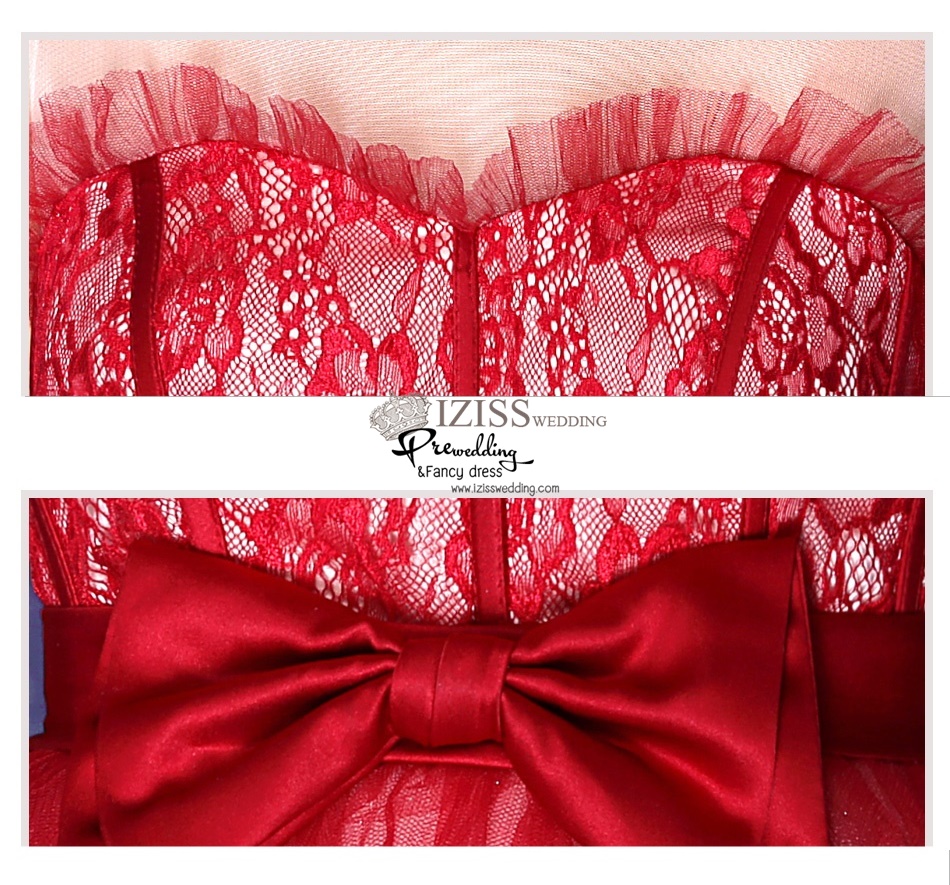 DS023 - **Pre order** ชุดราตรี เดรสสั้นออกงาน (short dresses) ชุดไปงานแต่งงานสวยๆ "ธีมแดง"