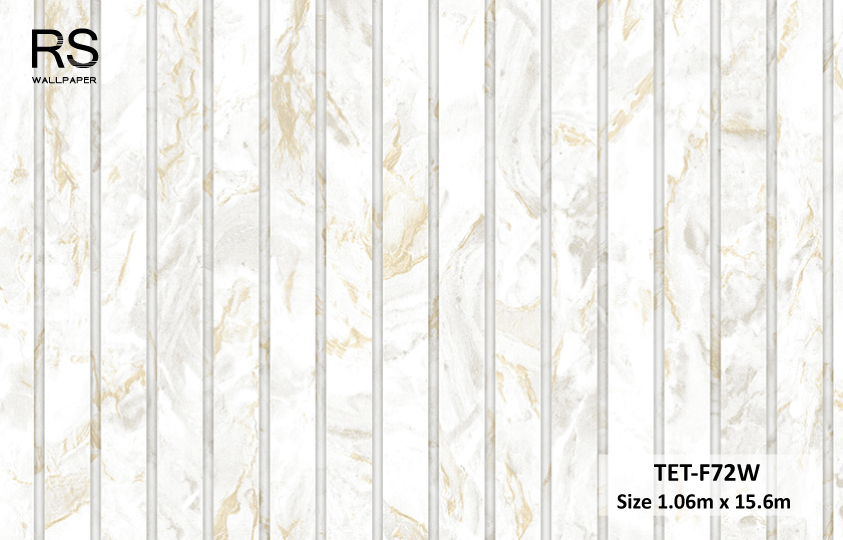 วอลเปเปอร์ลายหินอ่อน สีขาวเทาแทรกสีทอง TET-F72W