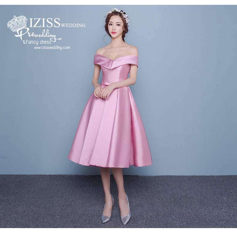 DS003- **Pre order**ชุดราตรีหรู เดรสสั้นออกงาน (short dresses) ชุดไปงานแต่งงานสวยๆ ชุดยกน้ำชา "ธีมสีชมพู"