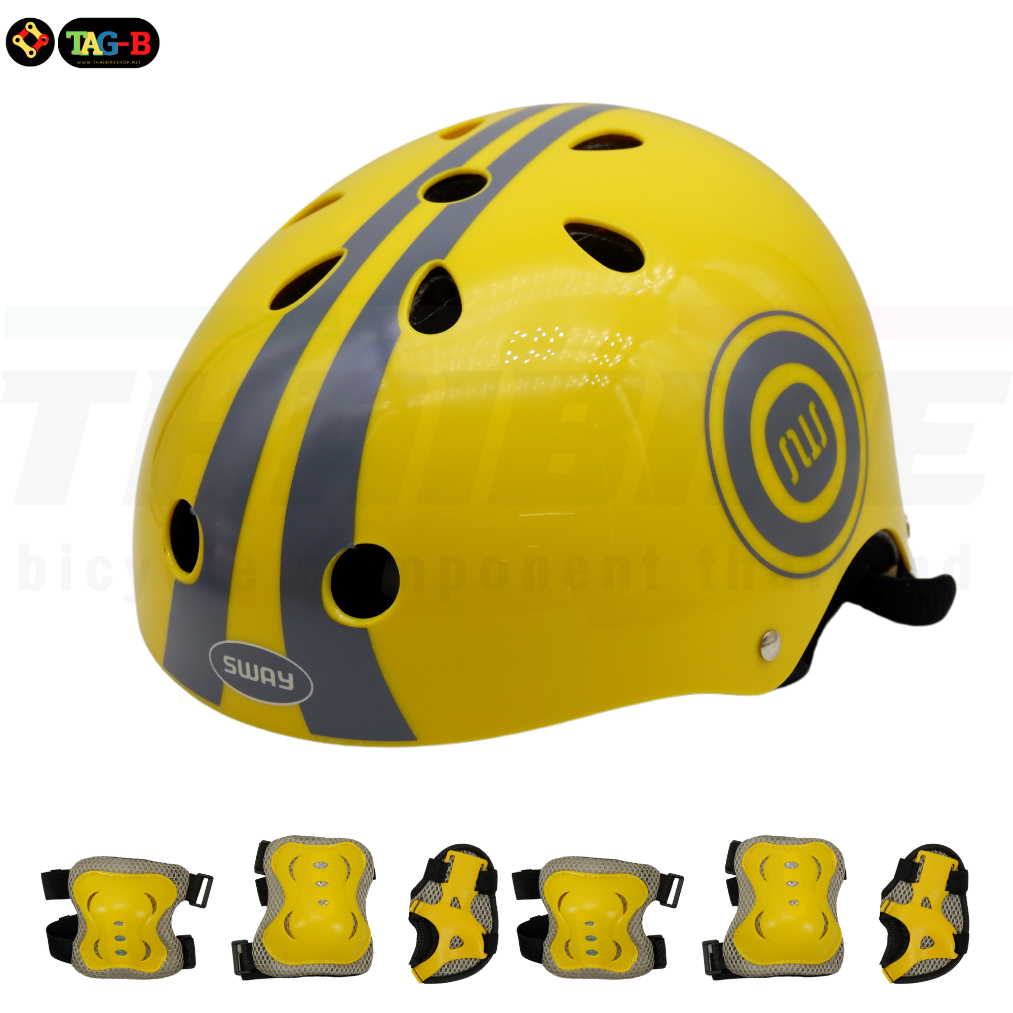 ชุดอุปกรณ์เซฟตี้เด็ก ขนาด S สำหรับปั่นจักรยาน สเก็ต โรลเลอร์เบลด พร้อมหมวกกันน็อคและที่ป้องกัน 6 ชิ้น