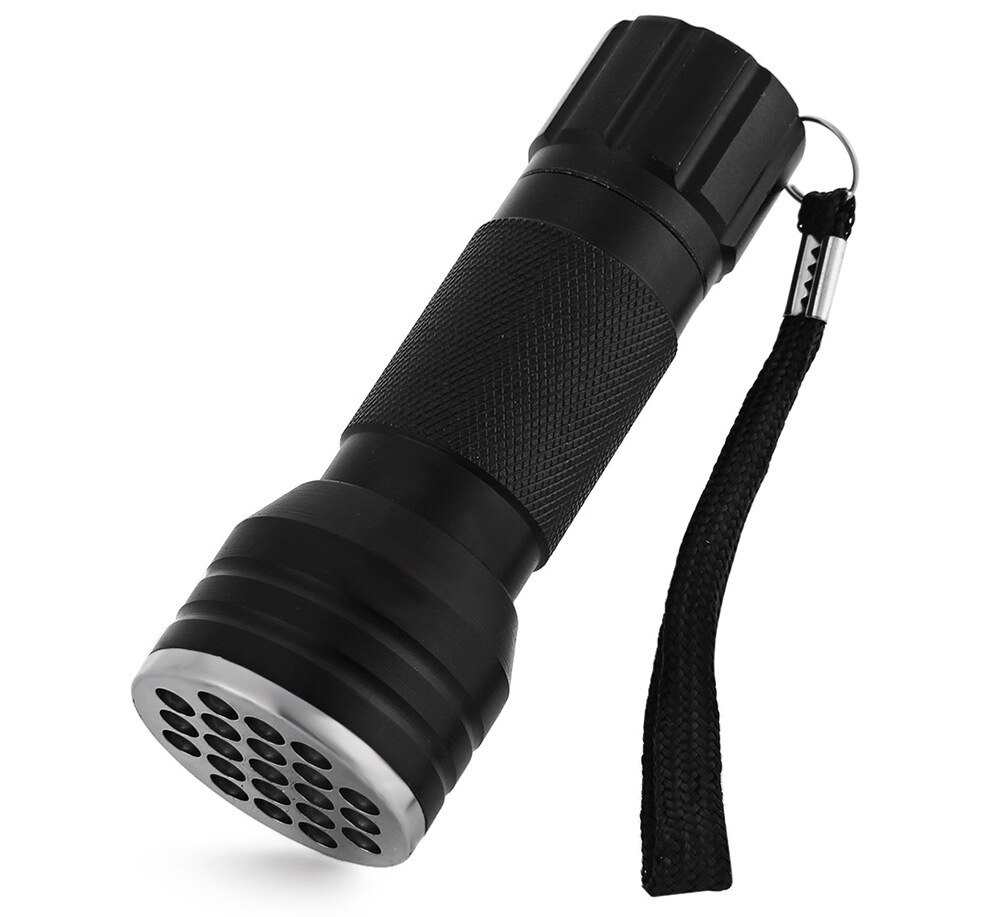 ไฟฉายแสงยูวี UV เครื่องมือตรวจสอบธนบัตร 21LED ไฟฉายแบล๊คไลท์ ไฟฉายแสงสีม่วง ไฟฉายตรวจธนบัตรปลอม