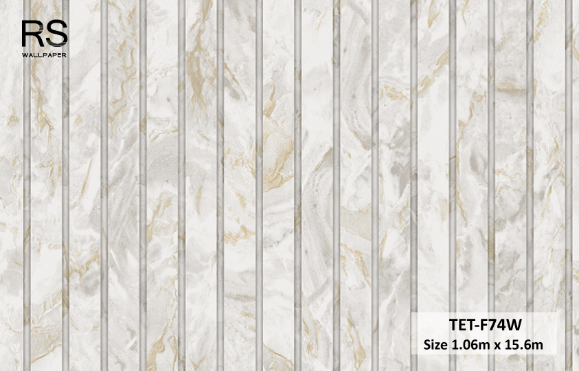 วอลเปเปอร์ลายหินอ่อน สีเทาแทรกสีทอง TET-F74W