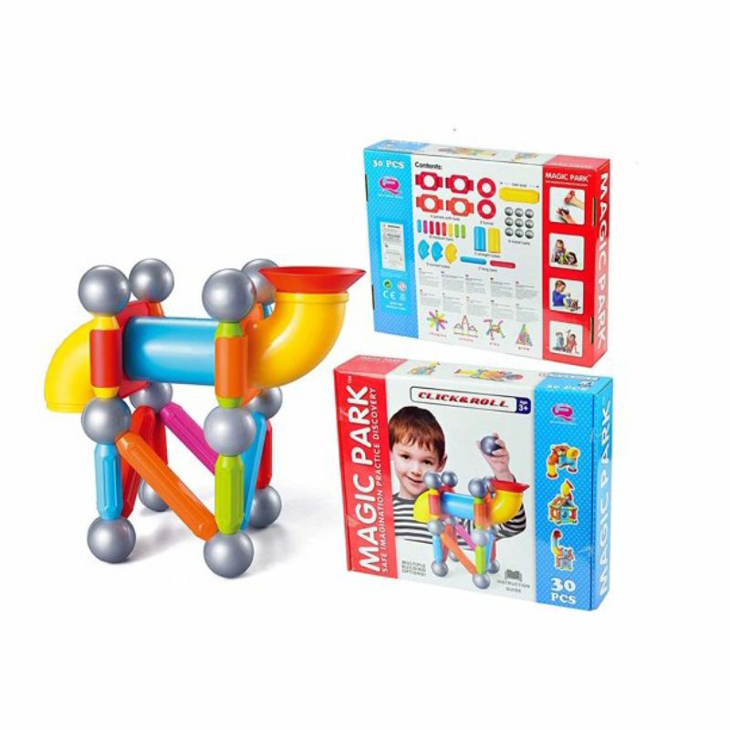 ของเล่นตัวต่อแม่เหล็ก magic park ตัวต่อเลโก้แม่เหล็ก