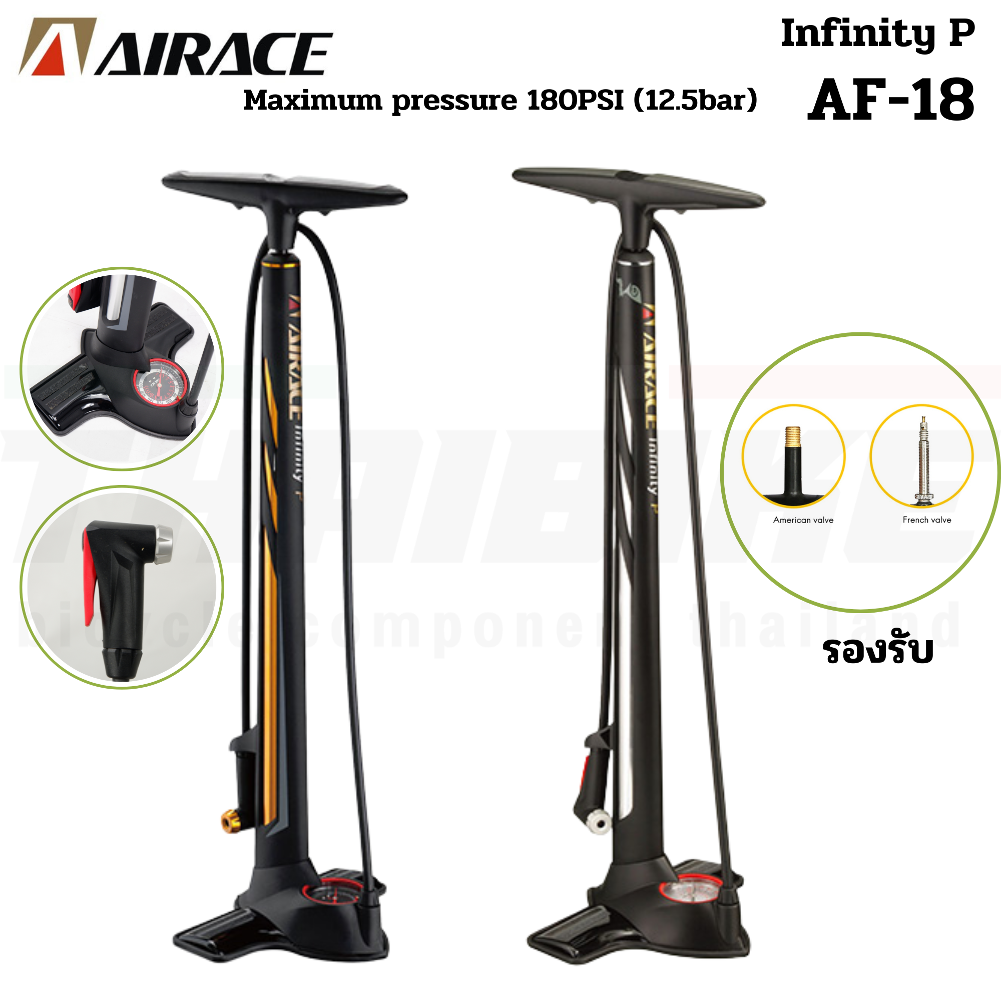 สูบจักรยานเสือหมอบ เสือภูเขา แบบตั้งพื้น AIRACE Infinity P(AF-18)