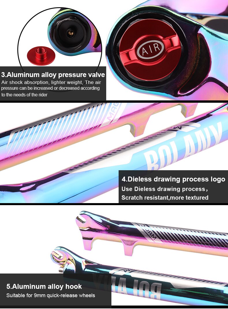 โช๊คลมจักรยาน ยี่ห้อ Bolany Rainbow 27.5 / 29er Supension Air Vacuum