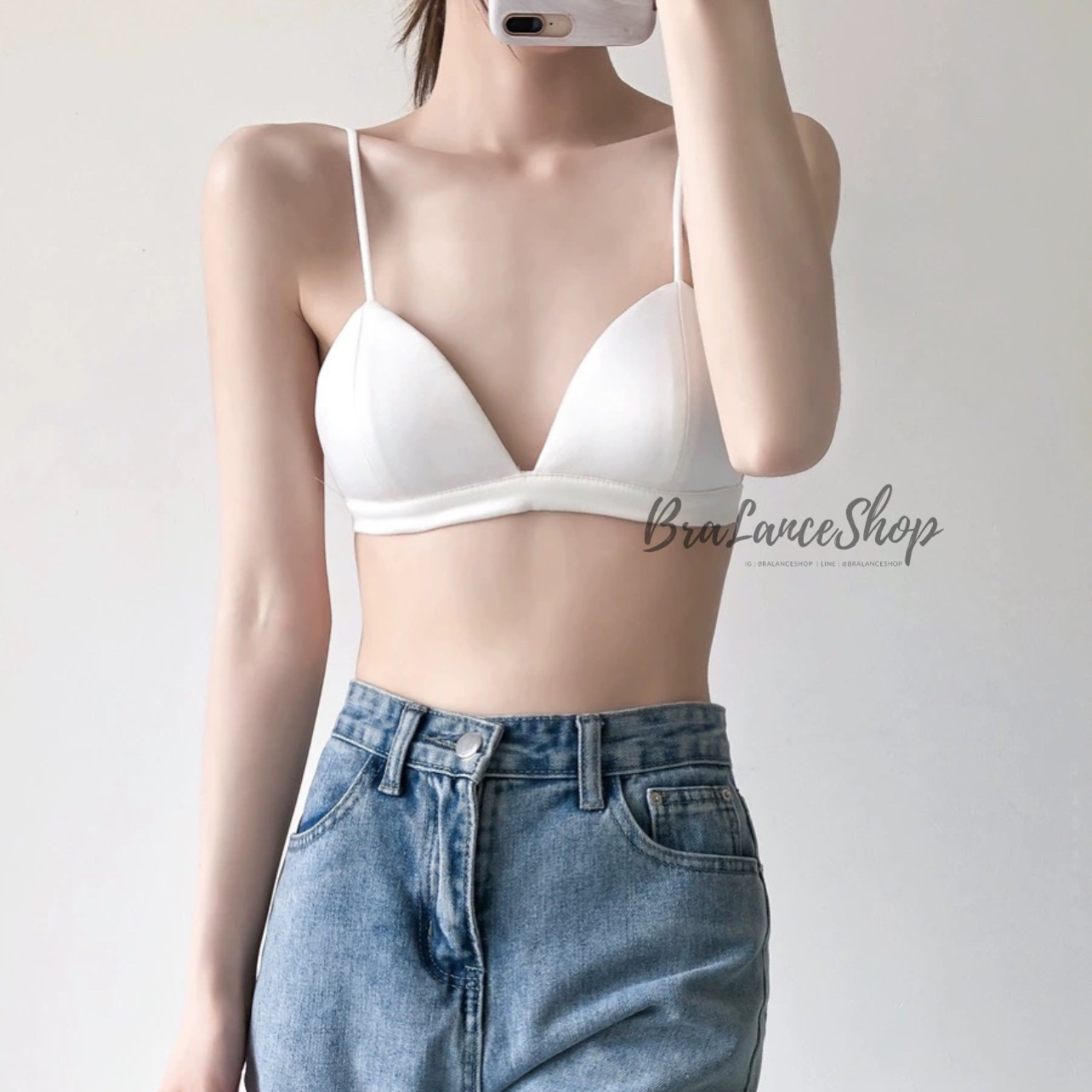 BLS✿A55 บราครอปผ้าซาติน ไร้โครง