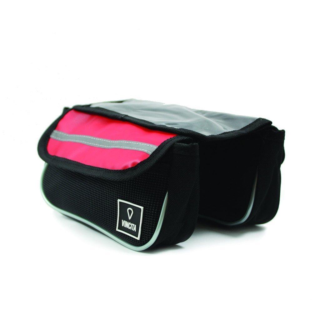 VINCITA B029TX กระเป๋าเบนโตะคู่ ผ้าทาโปลีน มีซองใส่ SMART PHONE Black