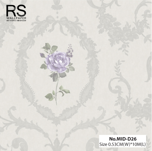 วอลเปเปอร์ ลายดอกไม้วินเทจ No.MID-D26