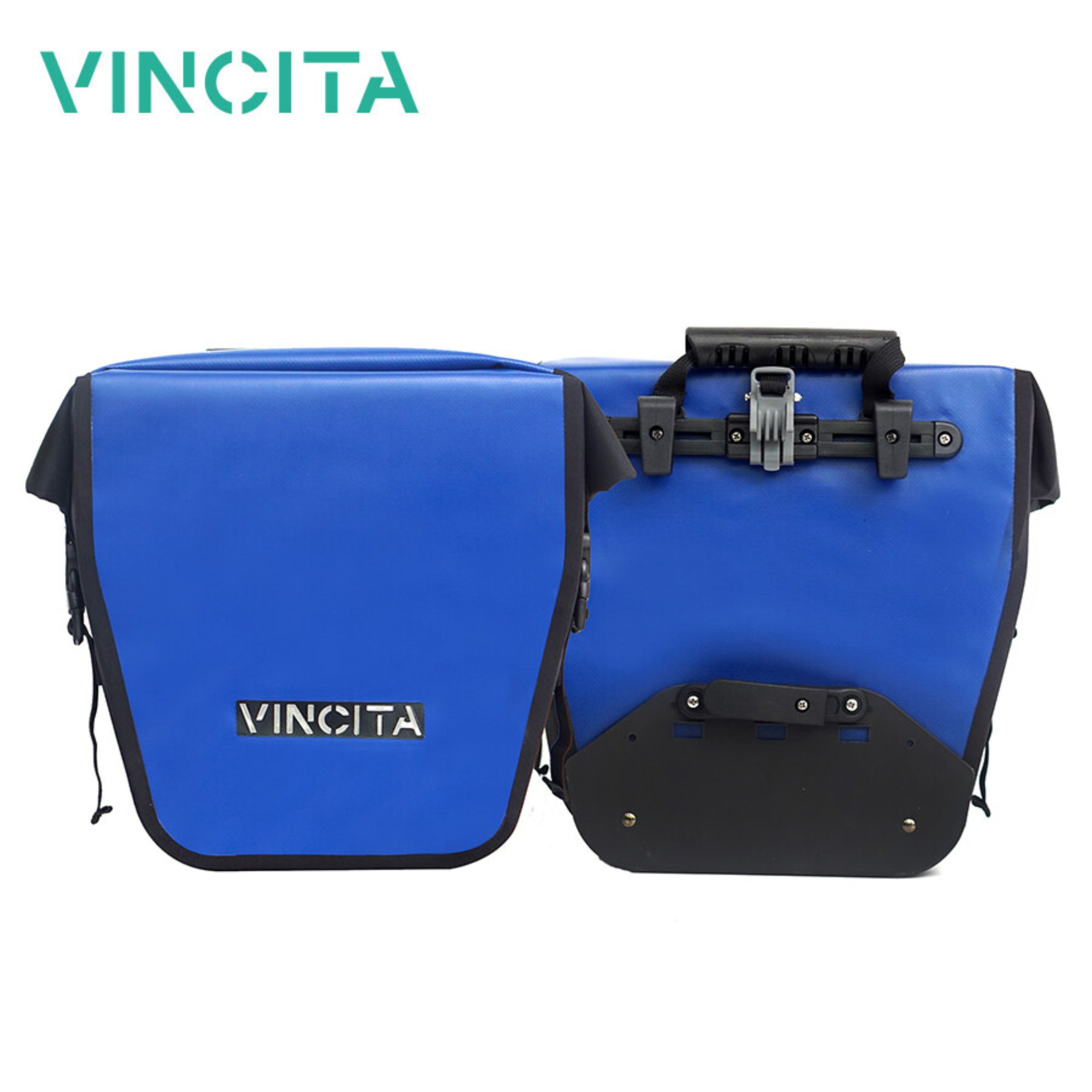 VINCITA B060WP — กระเป๋าจักรยานแพนเนียร์เดี่ยวฝาม้วน (คู่หลัง, 2 ใบ)