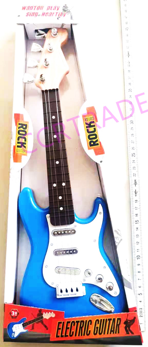 กีต้าร์ร็อคสีสด มีเพลง+สายสะพายกล่อง 17x45.5 ซม.(1x3)