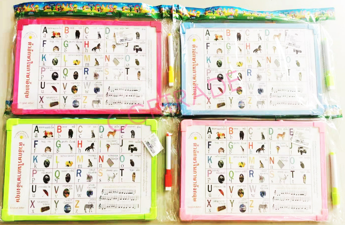 กระดานไวท์บอร์ด ขอบสี (ABC) 20x30 ซม.(รุ่นใหม่)