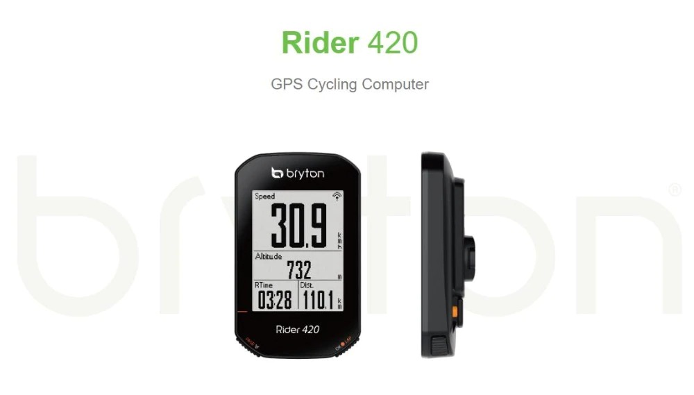 ไมล์วัดความเร็วจักรยาน แบบ GPS Bryton Rider 420E 420T พร้อมชุดวัดรอบขาและหัวใจ