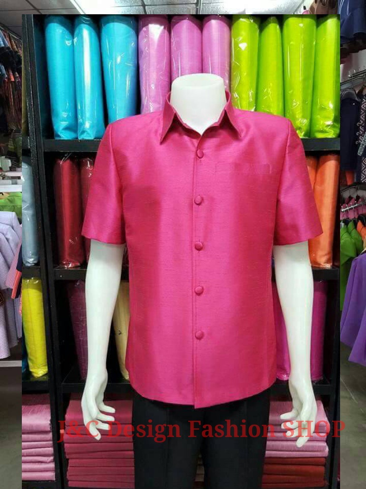 เสื้อสูทชายผ้าไหมแพรทิพย์ เสื้อสูทชายไหมประดิษฐ์สีชมพูอมแดง สูทผ้าไทยชาย เสื้อผ้าไทยสีชมพู สูทผ้าไหมอิตาลีสีชมพู,สูทผ้าไทยสีชมพูอมแดง ซาฟารีชายผ้าไหมแพรทิพย์สีชมพูอมแดง