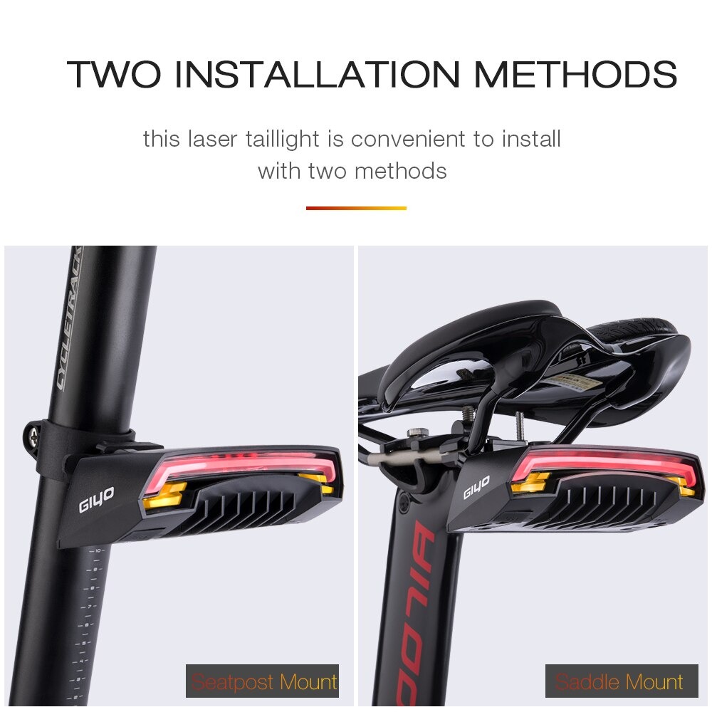 ไฟเบรค ไฟเลี้ยว จักรยาน แบบไร้สาย GIYO ควบคุมด้วยรีโมต