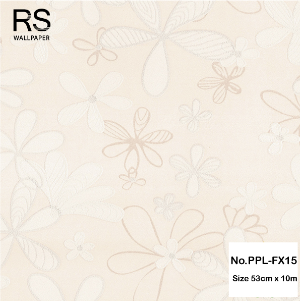 วอลเปเปอร์ลายดอกไม้กราฟฟิค พื้นชมพูอ่อน No.PPL-FX15