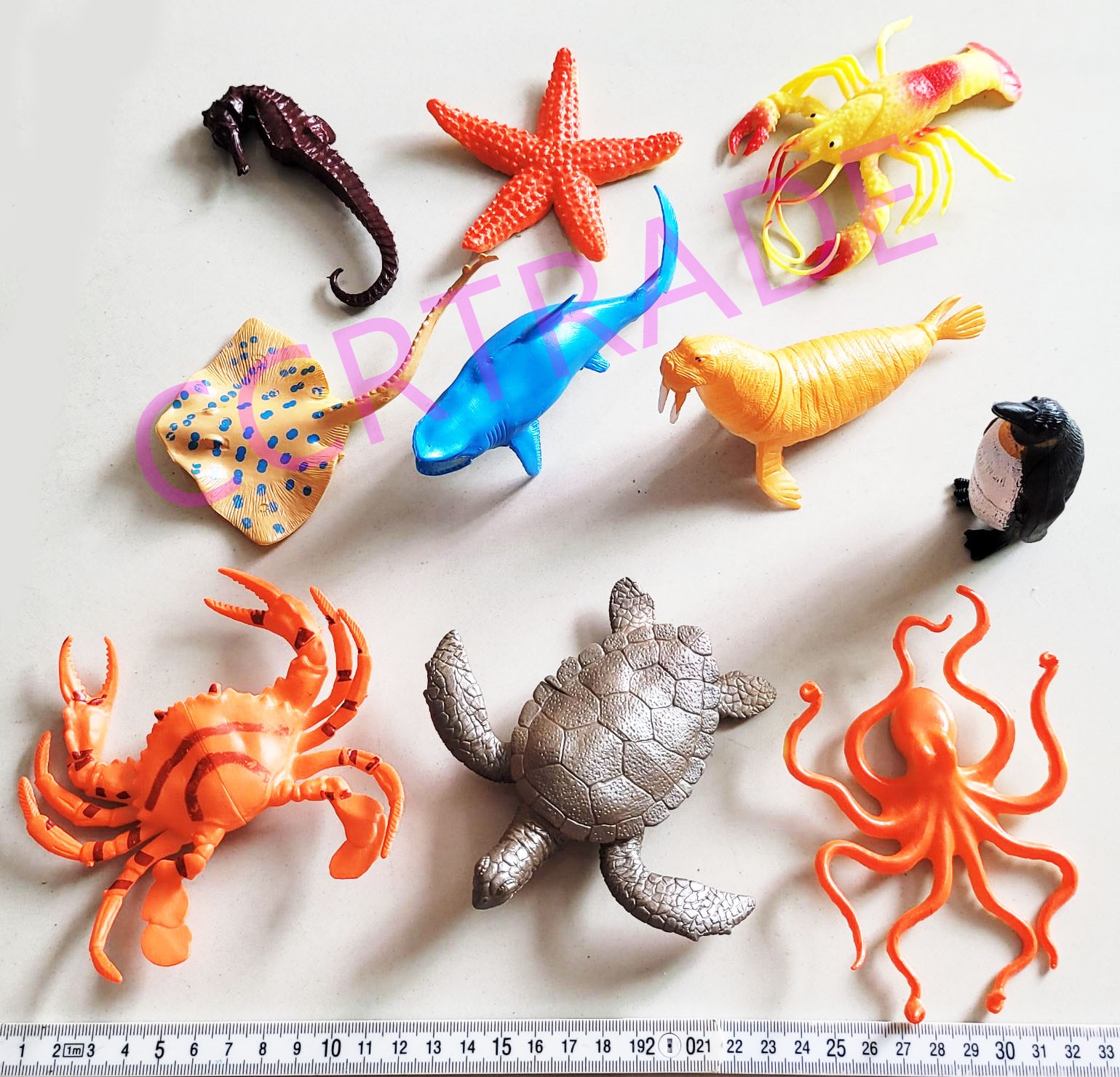 เซ็ทสัตว์ทะเล+แมวน้ำ 10 ชิ้นถุง PVC 16x25 ซม.(1x3)