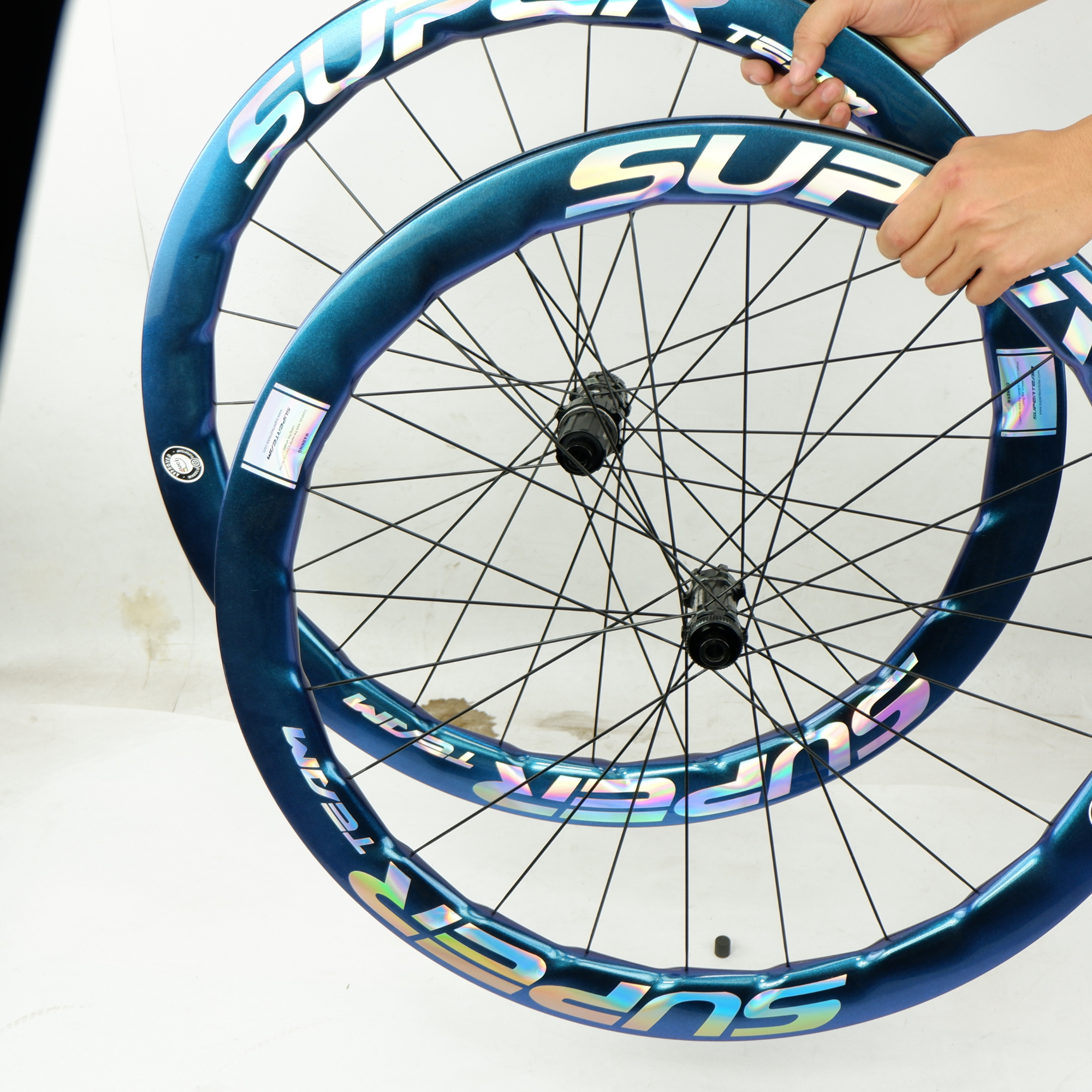 สีพิเศษ ดิสเบรค ล้อจักรยานเสือหมอบคาร์บอน SUPERTEAM CURVE PRO DISK ดิสก์เบรค ขอบ 50/50