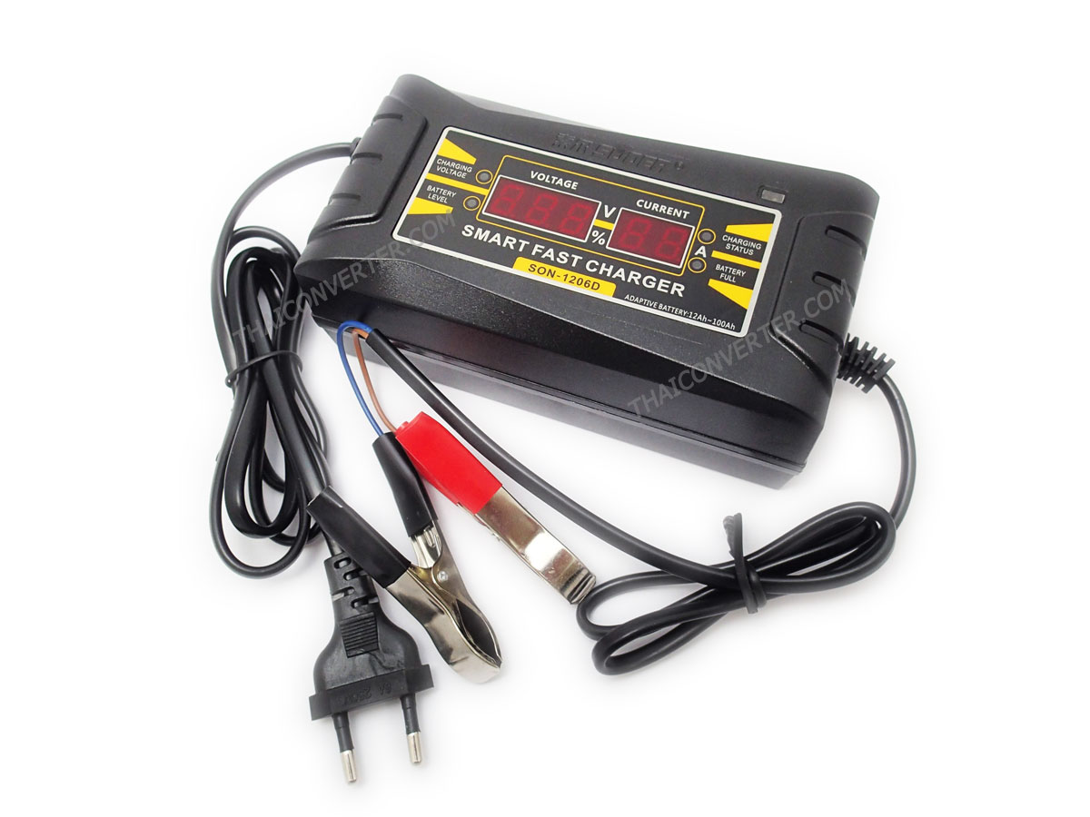 เครื่องชาร์จแบตเตอรี่รถยนต์ 12V 6A ระบบดิจิตอล